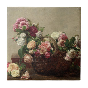 Panier de Rozen - Henri Fantin-Latour Tegeltje