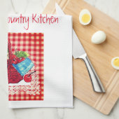 Panier de serviette de cuisine de cerises par (Quart Plié)