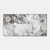 Panier de souris de bureau de Noël blanc (Clavier et souris)