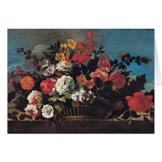 Panier en osier des fleurs (Devant horizontal)