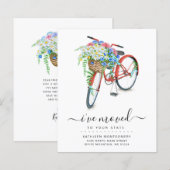 Panier floral de vélo rouge Budget Carte de déména (Devant / Derrière)