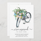 Panier floral noir Faire-part de déplacement (Devant / Derrière)