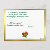 Panier fraise ~ Carte postale Anniversaire (Dos)