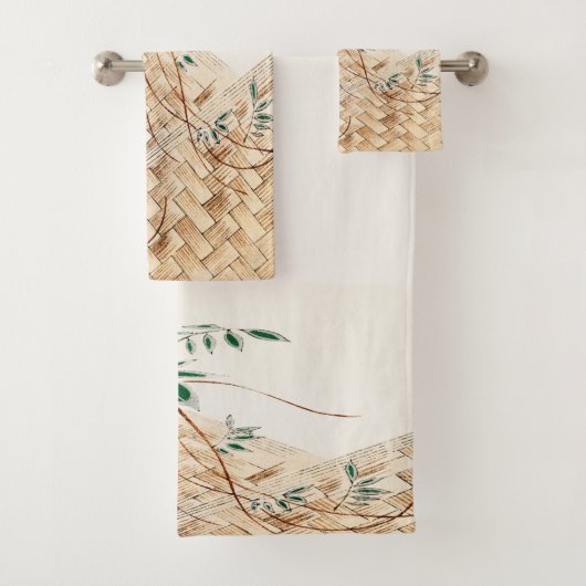 Panier japonais vintage de fleurs Art traditionnel (En situation)