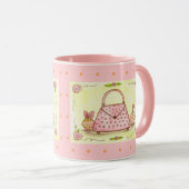 Panier rose Parfum Bouteille Café Mug (Devant droit)