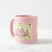 Panier rose Parfum Bouteille Café Mug (Devant gauche)
