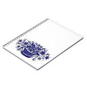 Panier vintage de fleurs Carnet de bois bleu (Côté gauche)