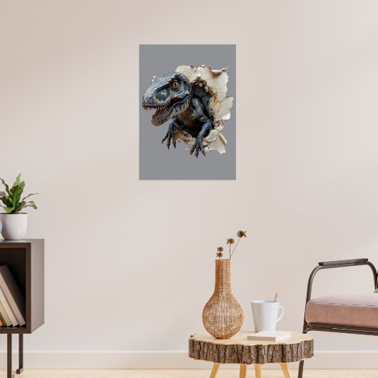 Panne murale effrayante Dinosaur Raptor Poster Imp (Salon 3)