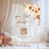 Panneau Acrylique Boho QR Code Mariage