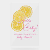Panneau acrylique citron baby shower de bienvenue (Recto)