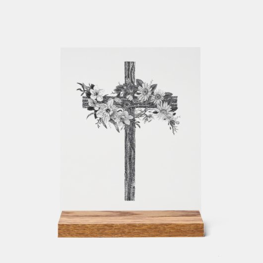 Panneau acrylique croix florale (Recto)