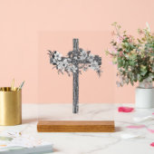 Panneau acrylique croix florale (Mariage)