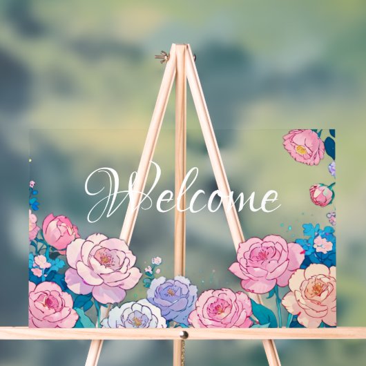 Panneau acrylique de bienvenue (Neutre)