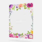 Panneau acrylique de bienvenue de la Fête des mari (Angle)