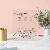 Panneau acrylique de bienvenue de la nouvelle poup (Mariage)