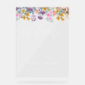 Panneau acrylique de bienvenue du Mariage floral (Recto)