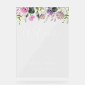 Panneau acrylique de bienvenue du Mariage floral (Recto)