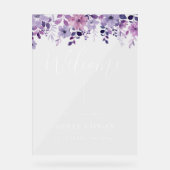 Panneau acrylique de bienvenue du Mariage floral (Recto)