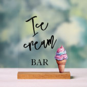 Panneau acrylique de mariage de bar de glace (Neutre)