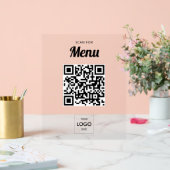 Panneau acrylique du code QR du menu professionnel (Mariage)