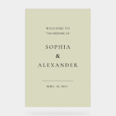 Panneau Acrylique fleur sauvage Mariage Bienvenue. (Recto)