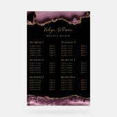 Panneau acrylique foncé Mauve Agate Tarifs (Recto)