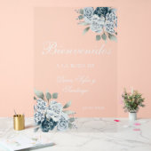 Panneau acrylique gelé de bienvenue du Mariage flo (Mariage)