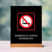 Panneau Acrylique Interdiction de Fumer et de Vapo (Neutre)