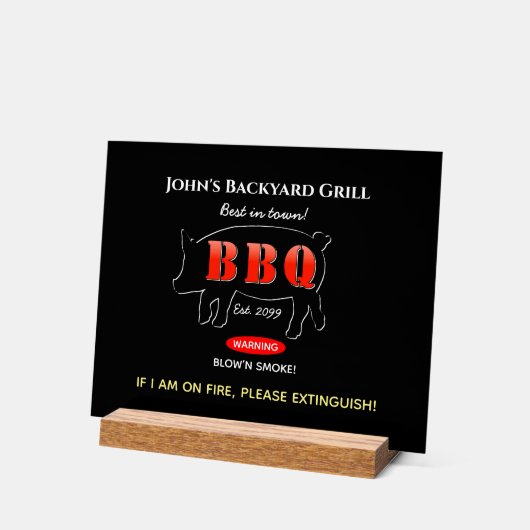 Panneau Acrylique jardin Grill Master Grilling BBQ (Angle)