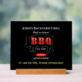Panneau Acrylique Maître de Gril de Jardin BBQ (Neutre)