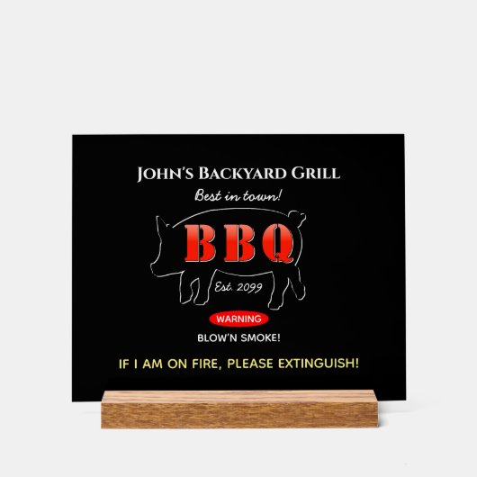 Panneau Acrylique Maître de Gril de Jardin BBQ (Recto)