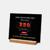 Panneau Acrylique Maître de Gril de Jardin BBQ (Angle)
