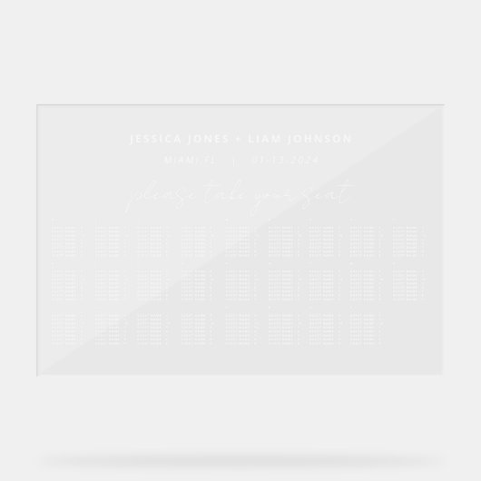 Panneau acrylique mariage Alphabétique (Recto)