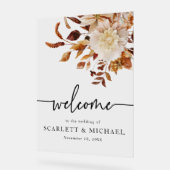 Panneau acrylique Mariage de bienvenue Automne (Angle)