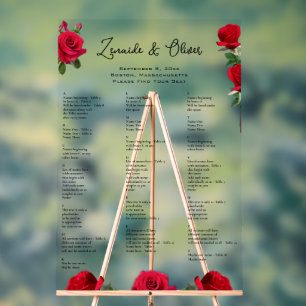 Panneau acrylique Mariage Red Roses