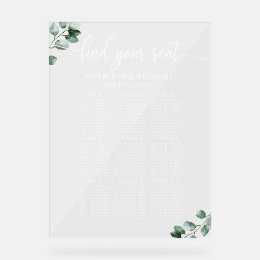 Panneau acrylique Mariage vert (Recto)