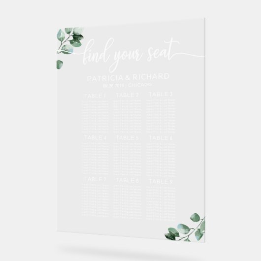 Panneau acrylique Mariage vert (Angle)