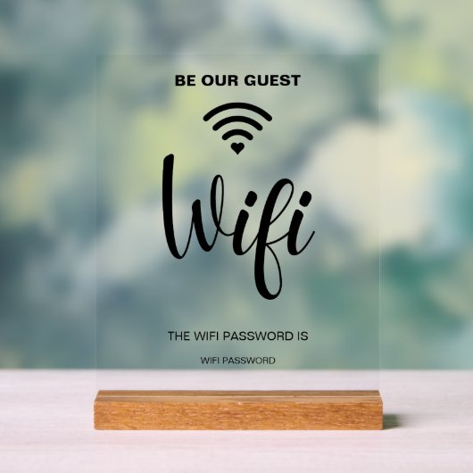 Panneau acrylique minimaliste blanc simple Wifi (Neutre)