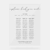 Panneau acrylique moderne Mariage 7 tables (Recto)