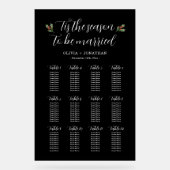 Panneau acrylique noir de mariage d'hiver (Recto)