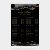 Panneau acrylique noir et or Tarifs (Recto)