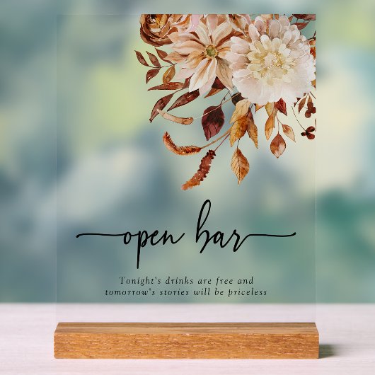 Panneau Acrylique Open Bar Automne