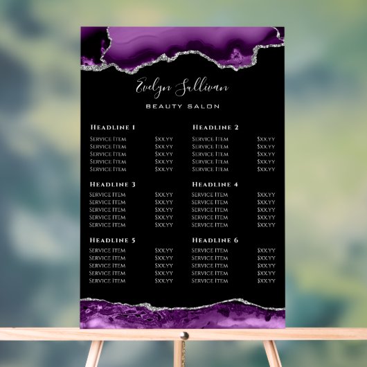 Panneau Acrylique Purple Silver Agate Tarifs (Neutre)