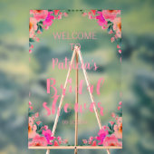 Panneau acrylique rose Fête des mariées florale Bi (Neutre)