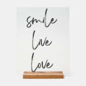 Panneau acrylique Smile, Live, Laugh – Inspiration (Recto)