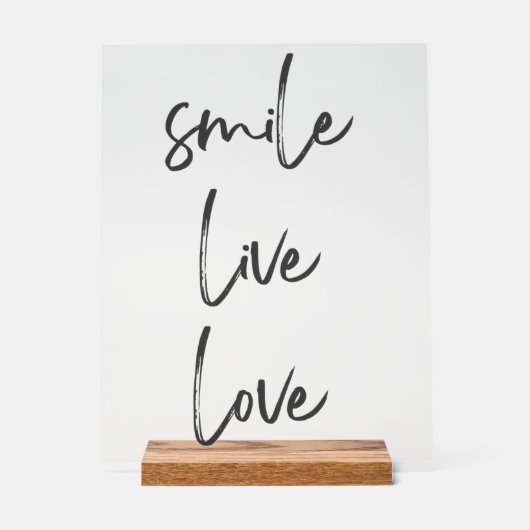 Panneau acrylique Smile, Live, Laugh – Inspiration (Recto)