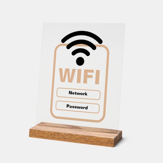 Panneau acrylique WiFi réseau et support d'afficha (Angle)