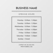 Panneau adhésif pour vitres indiquant les heures d (Feuille)