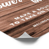 Panneau affiche de mariage Fleur rustique Bar Tour (Coin)