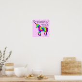 Panneau affiche drôle licorne délirante (Cuisine)